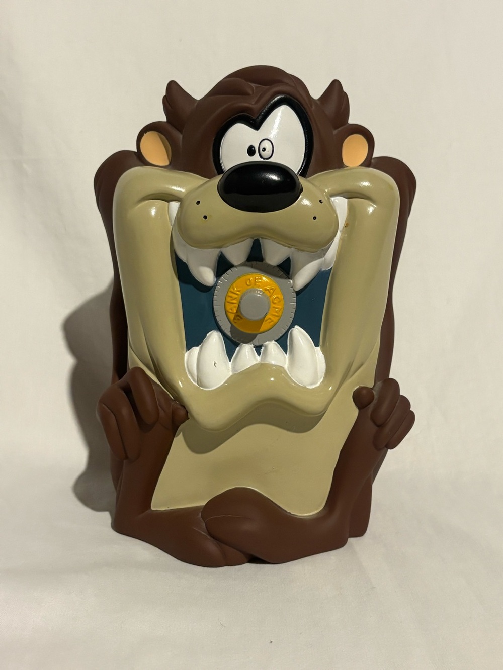 Vintage 1997 Looney Tunes Taz Tasmanian Devil Talking Coin Bank